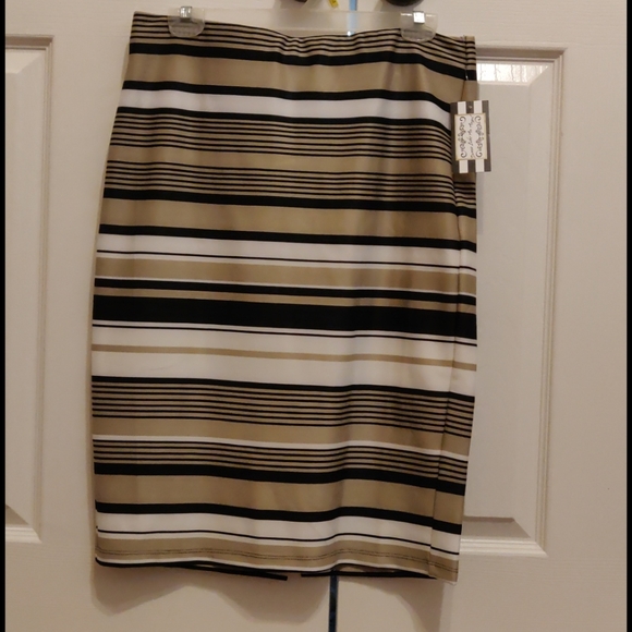 Brown & Black stripe pencil skirt - Picture 1 of 3